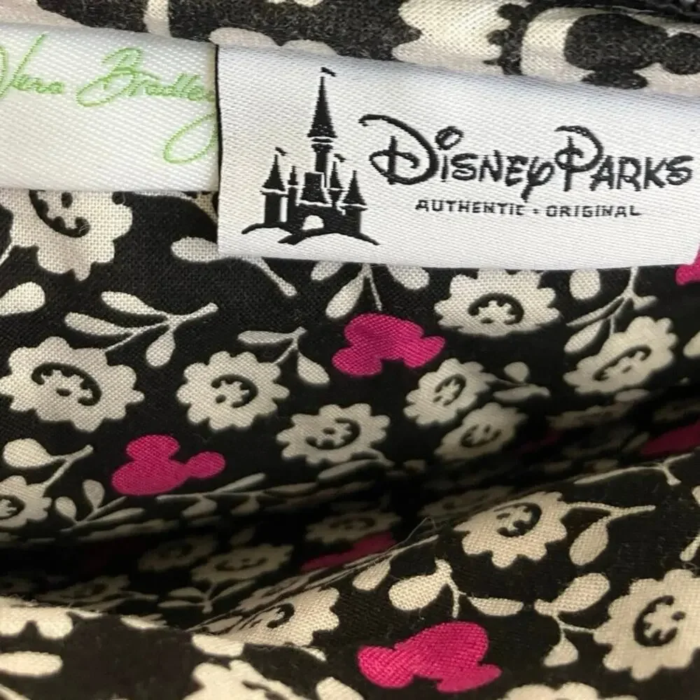Vera Bradley Walt Disney Mickey Mouse Black White Pink Quilted Crossbody Bag